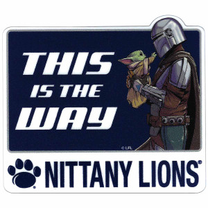 decal This Is the Way, paw print, Nittany Lions, Mandalorian holding Baby Yoda
